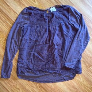 purple long sleeve boho blouse